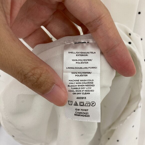 Elegant White Polka Dot Blouse - Picture 8 of 10